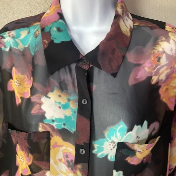 Sheer floral blouse size XL - Picture 2 of 4